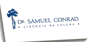 Marca do Dr. Samuel Conrad: árvore com tronco em coluna vertebral: peça 5 da identidade visual