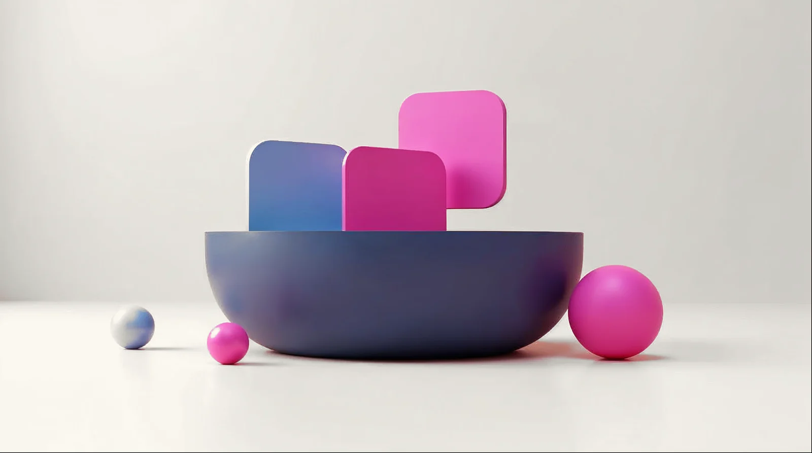 Ilustração abstrata em 3D representando o tema do artigo, nas cores da AlphaMed