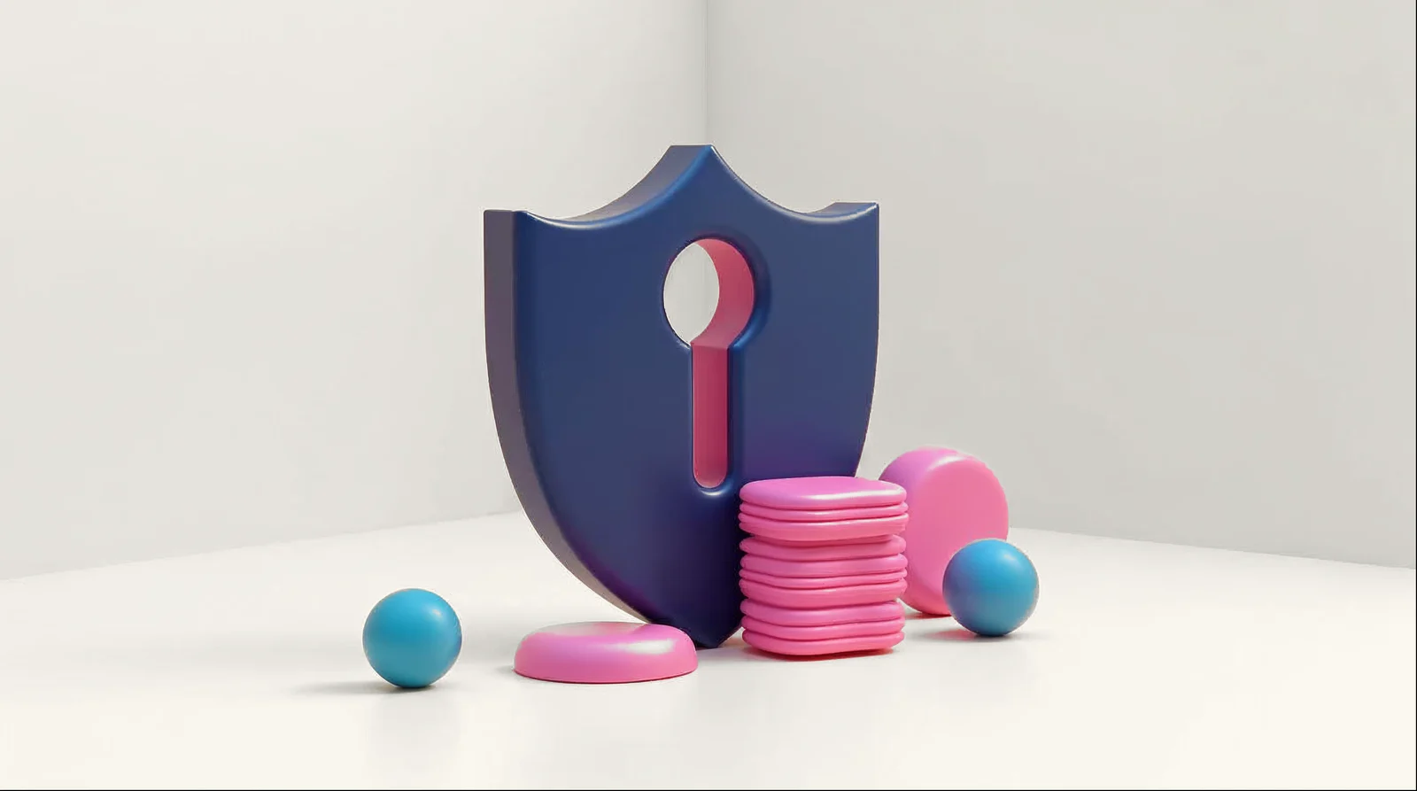 Ilustração abstrata em 3D representando o tema do artigo, nas cores da AlphaMed
