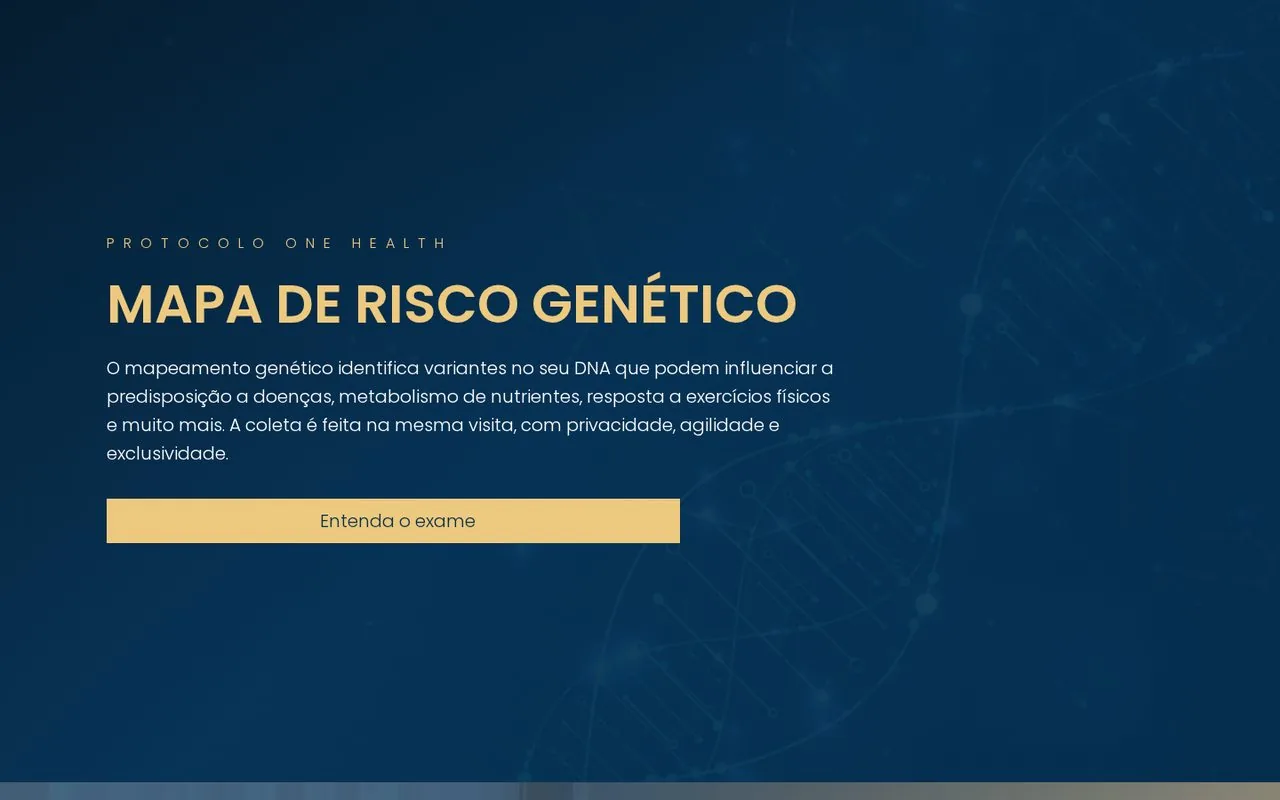 Seção Mapa de Risco Genético do site One Life Scan
