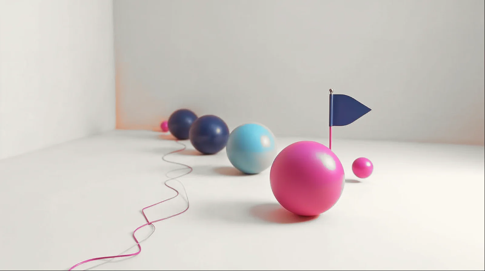 Ilustração abstrata em 3D representando o tema do artigo, nas cores da AlphaMed